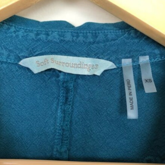 [Soft Surroundings] Western Teal Embroidered Top - Picture 3 of 6